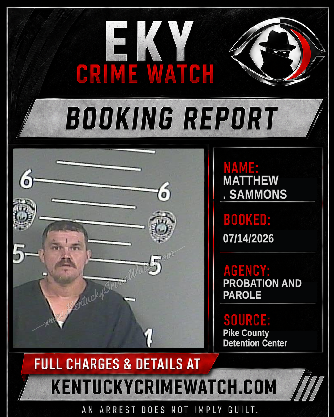 MATTHEW . SAMMONS booking report card