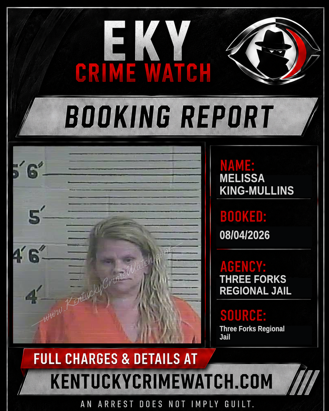 Melissa King-Mullins booking report card
