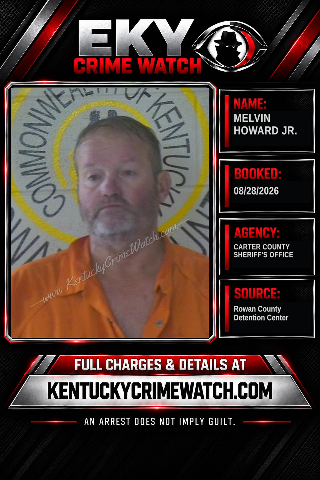 MELVIN HOWARD Jr. booking image