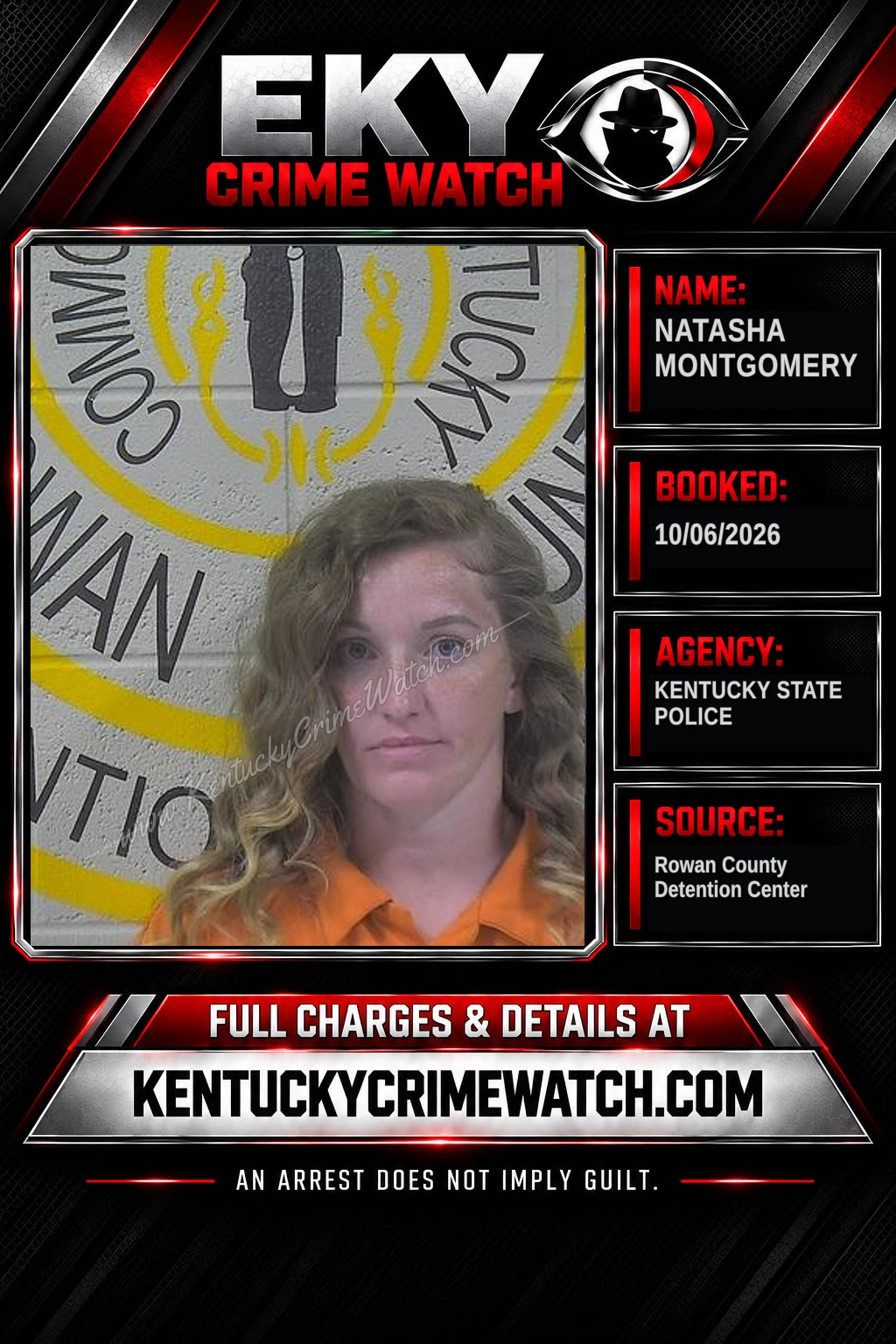 NATASHA MONTGOMERY booking report card