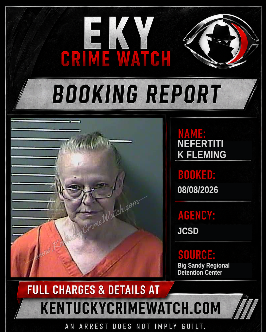 NEFERTITI K FLEMING booking report card