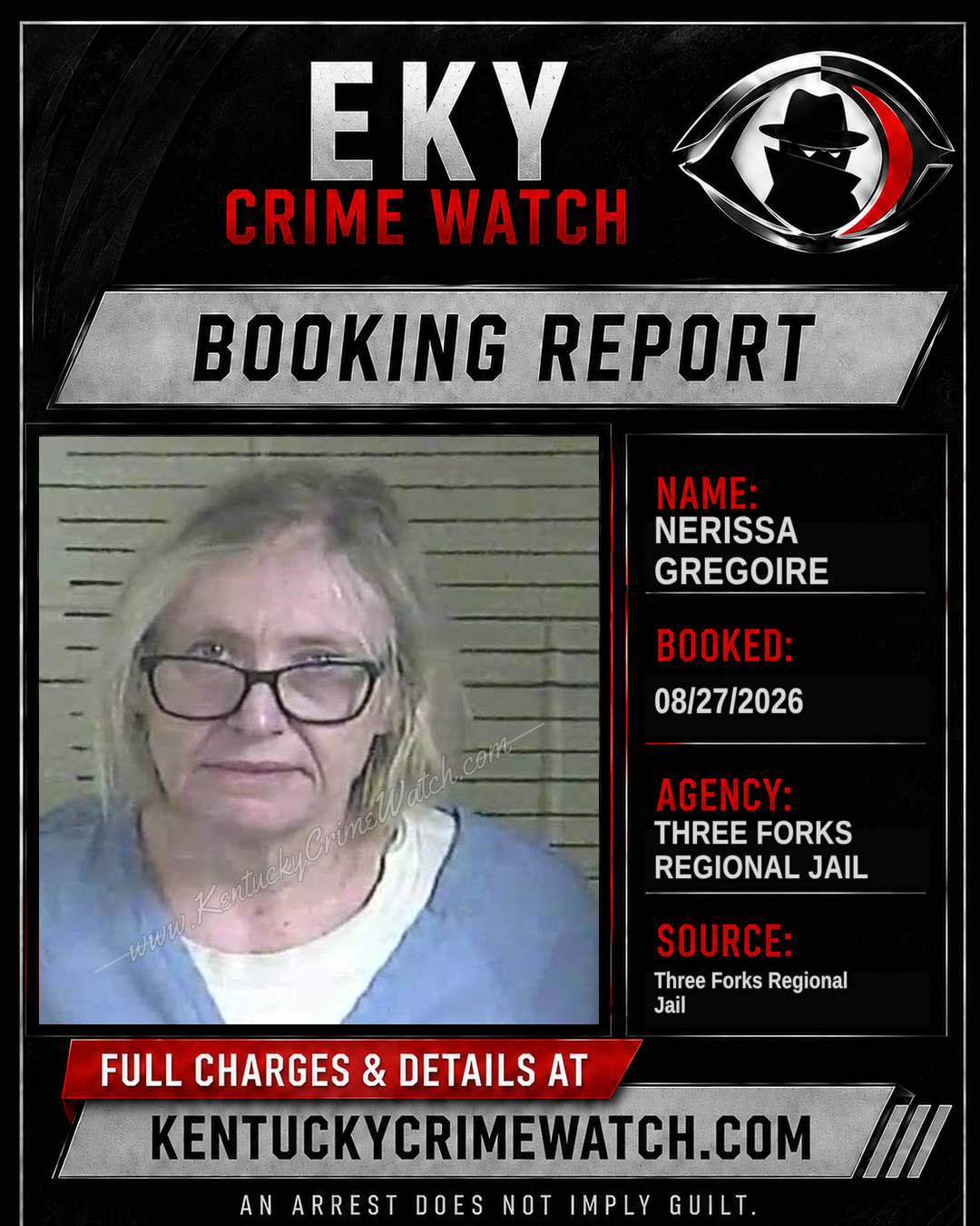 Nerissa Gregoire booking report card