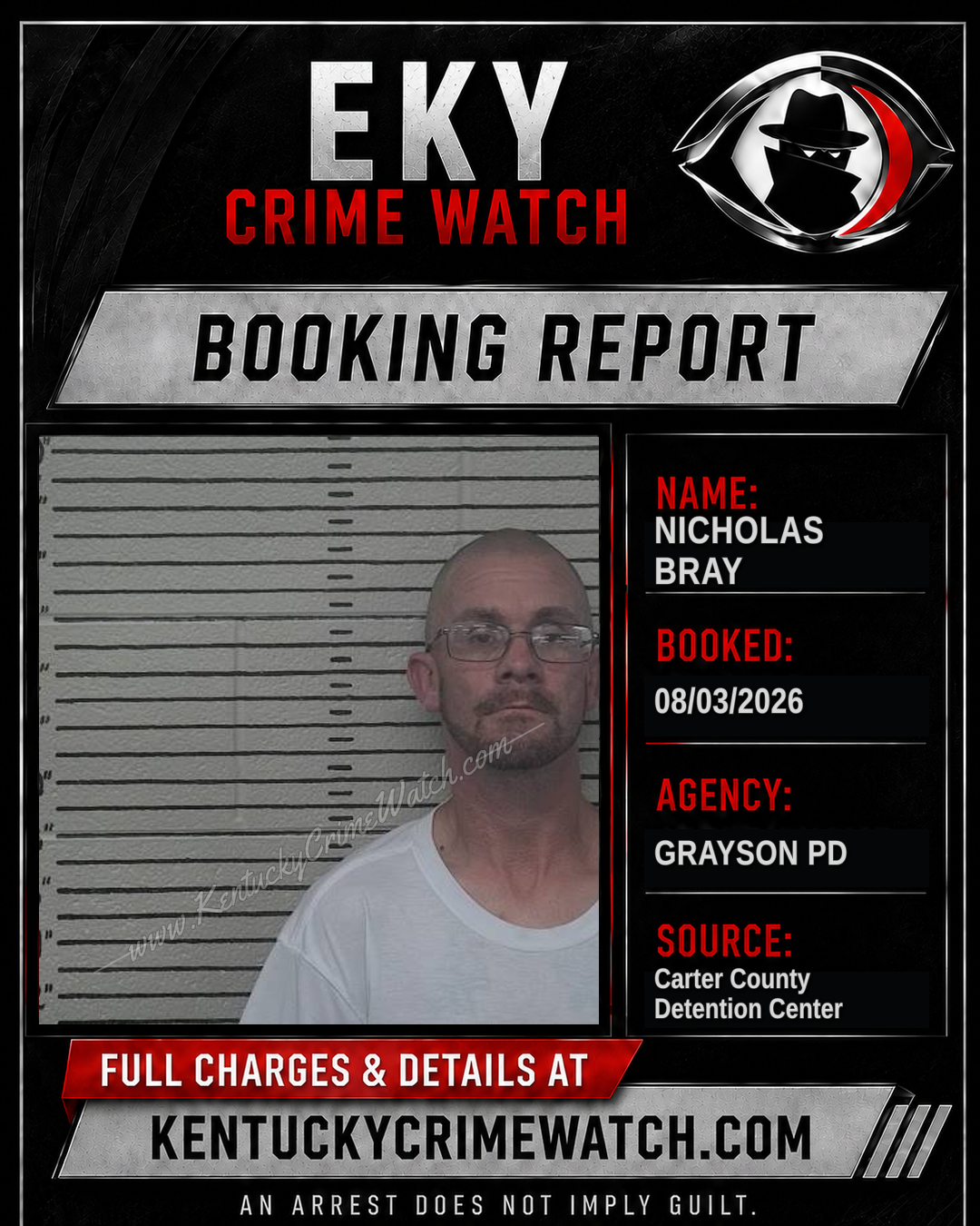 NICHOLAS BRAY booking image