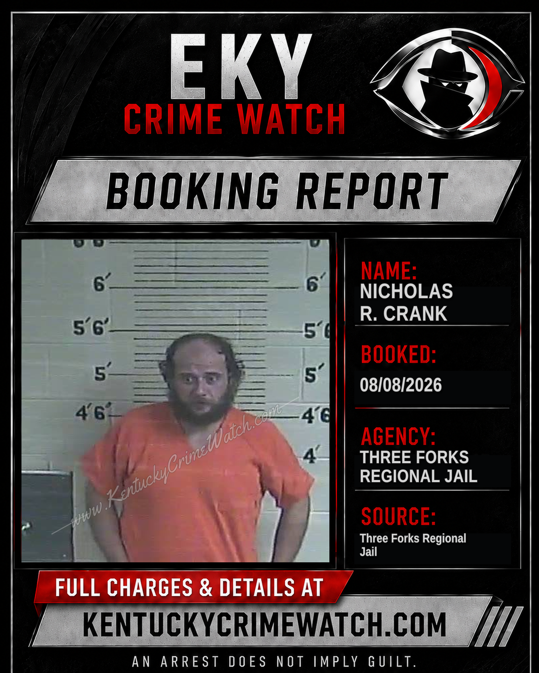 Nicholas R. Crank booking report card