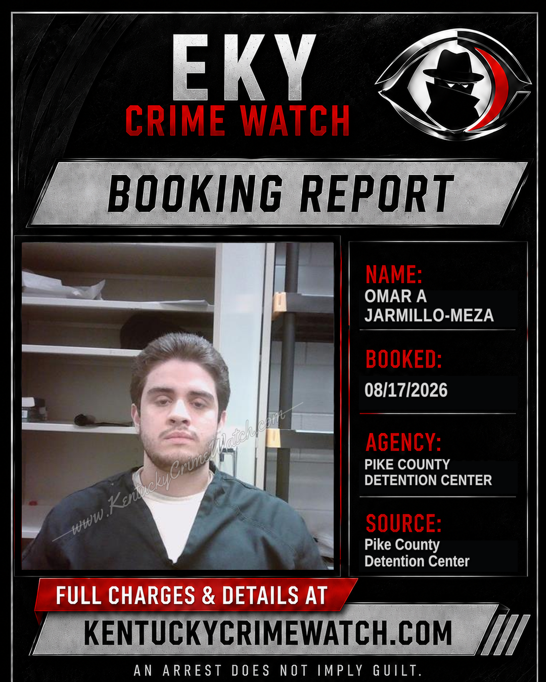 OMAR A JARMILLO-MEZA booking report card