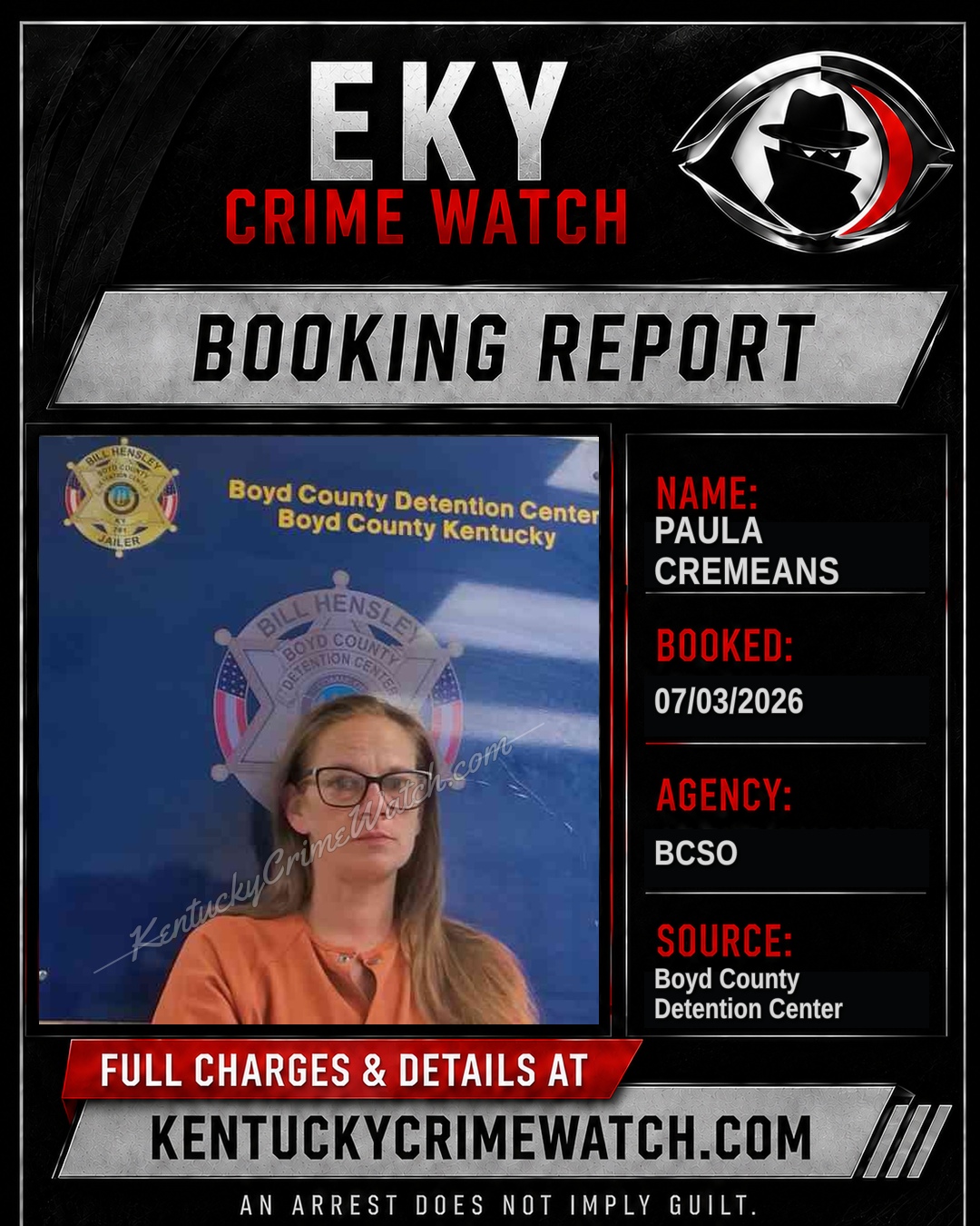 PAULA CREMEANS booking image