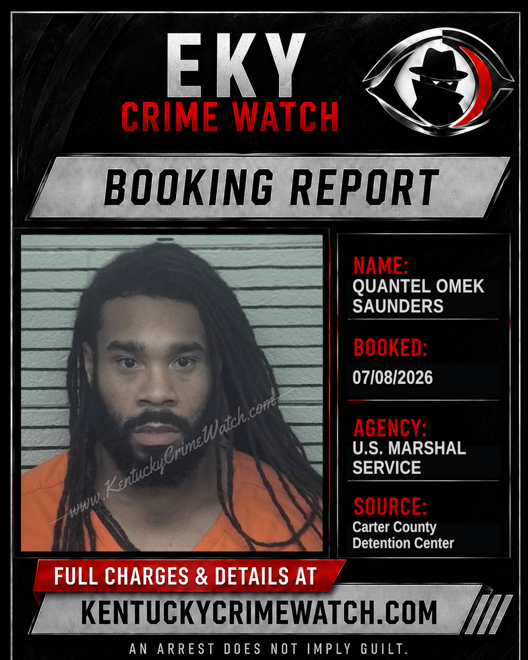 QUANTEL OMEK SAUNDERS booking report card