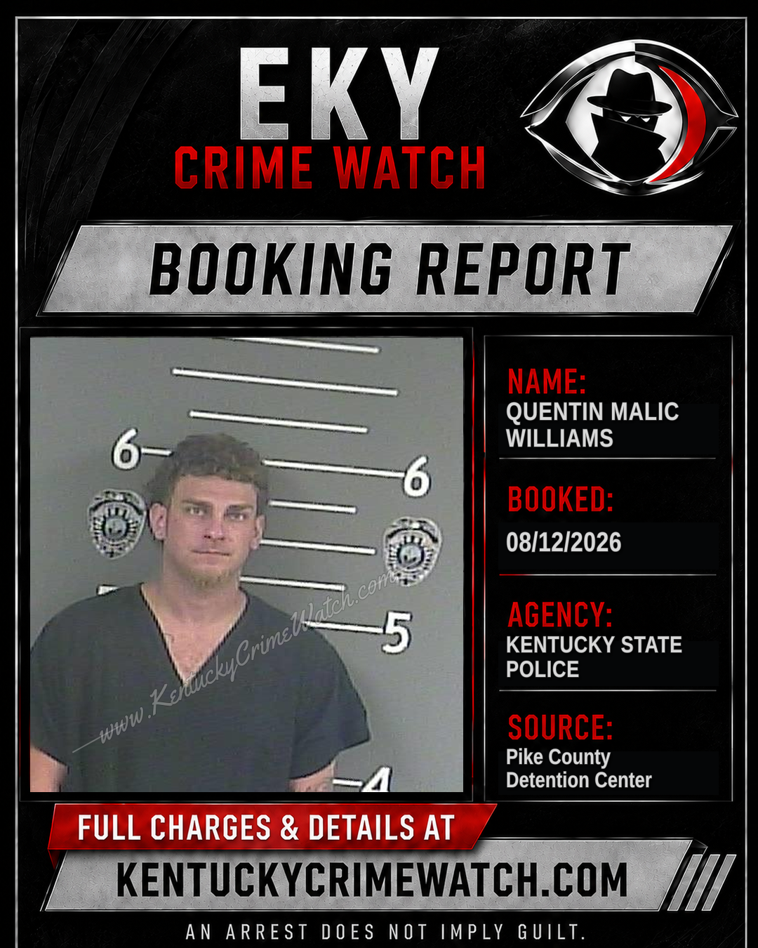 QUENTIN MALIC WILLIAMS booking report card