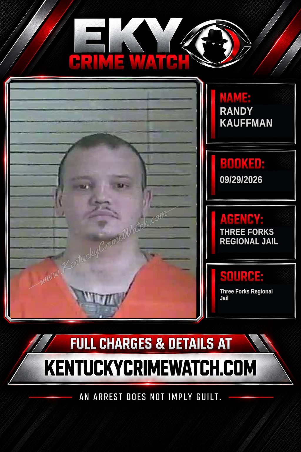Randy Kauffman booking report card