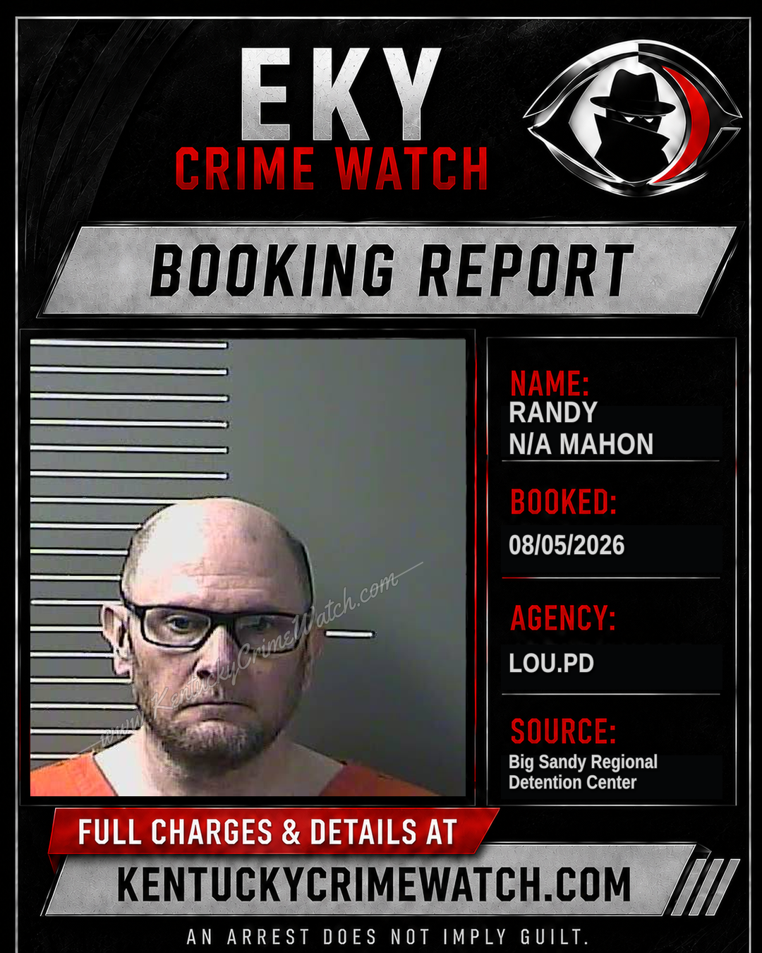 RANDY N/A MAHON booking report card