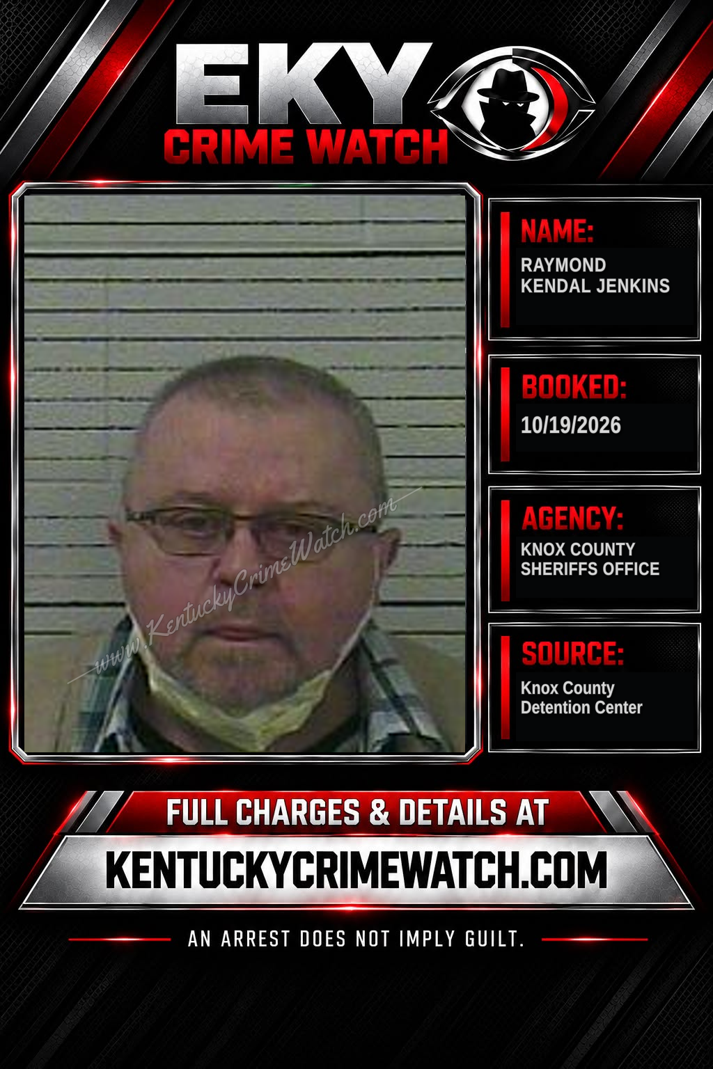 RAYMOND KENDAL JENKINS booking report card