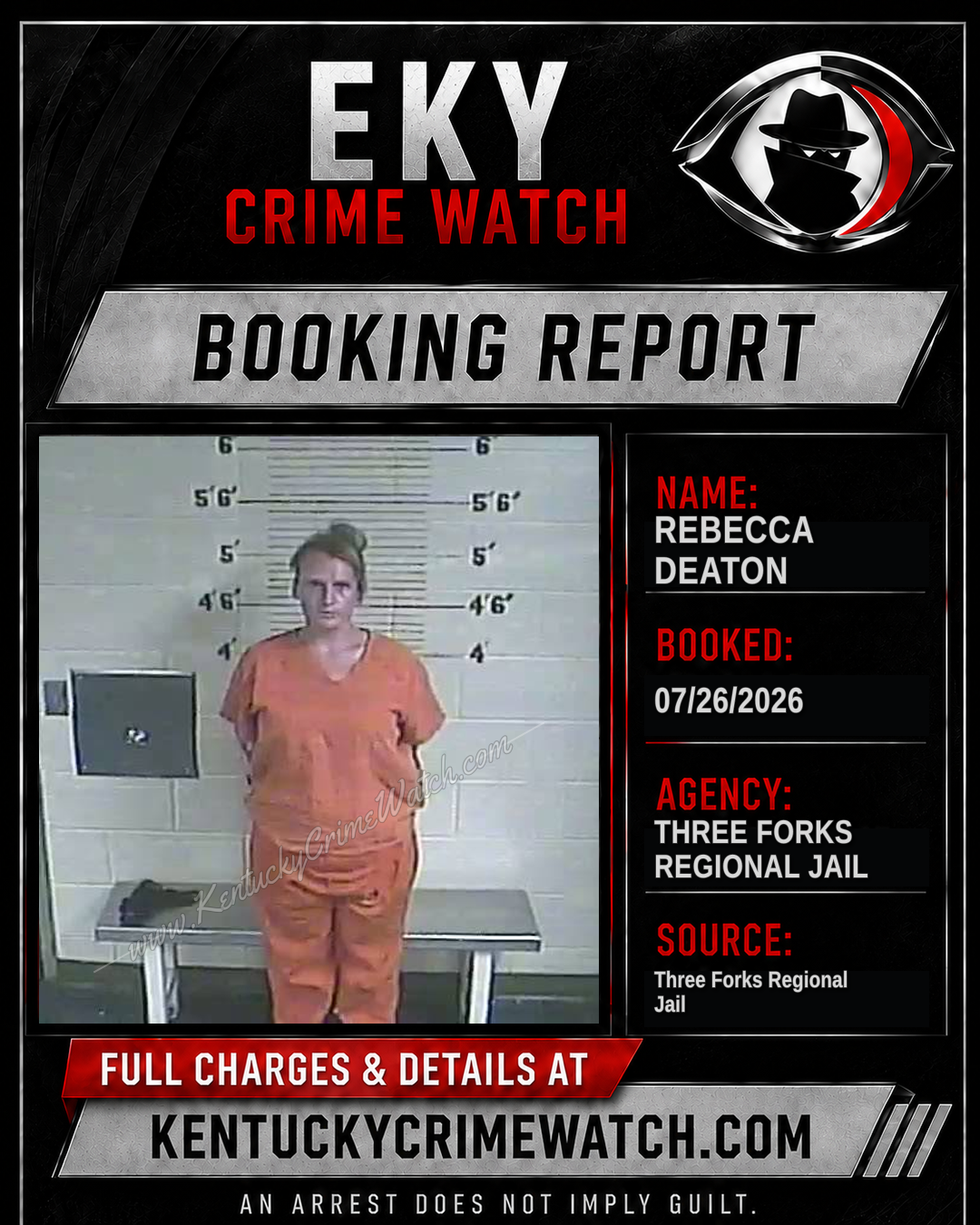 Rebecca Deaton booking report card