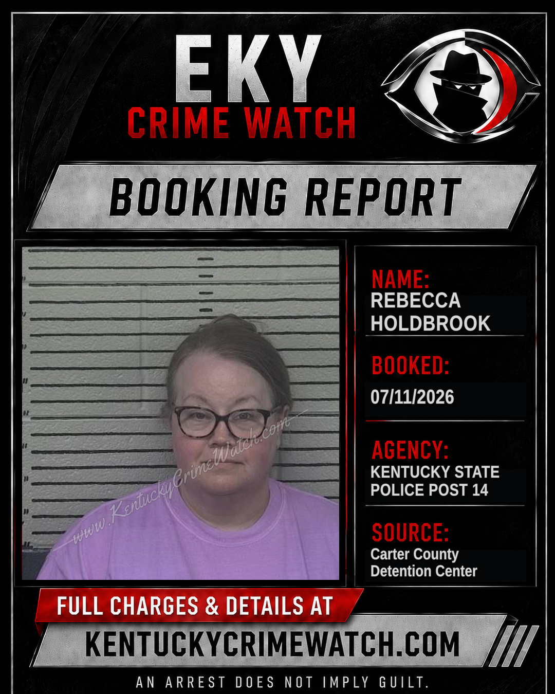 REBECCA HOLDBROOK booking report card