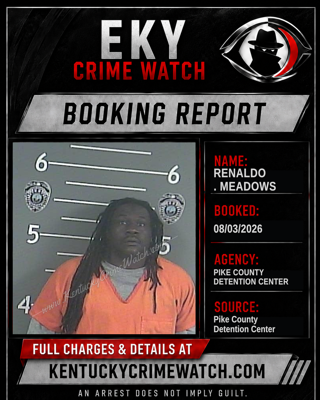RENALDO . MEADOWS booking report card