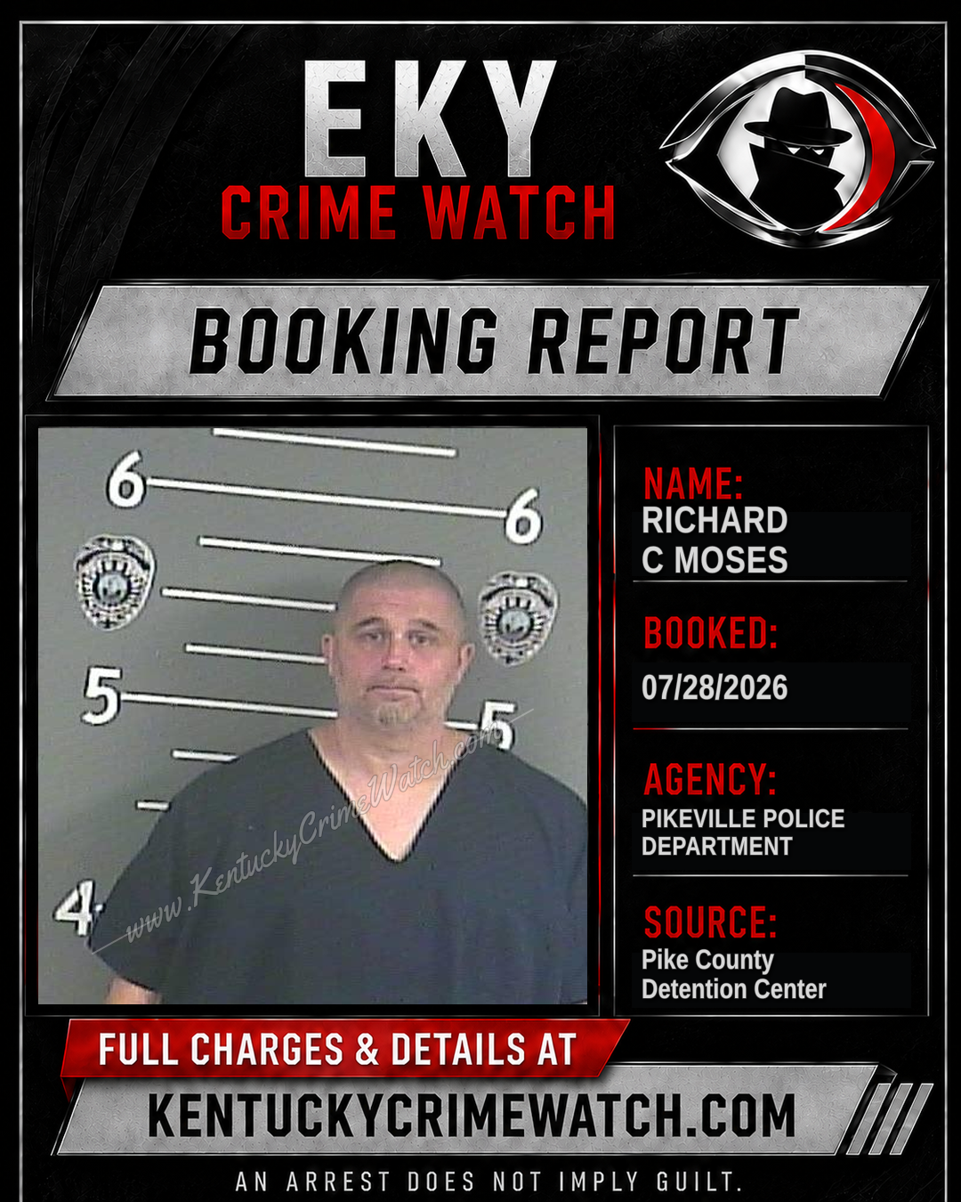 RICHARD C MOSES booking report card