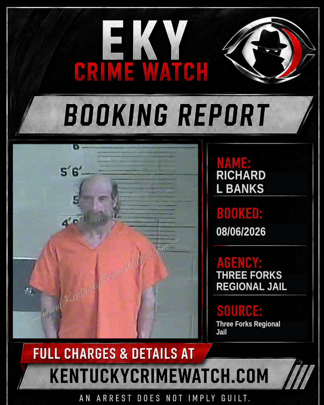 Richard L Banks booking report card