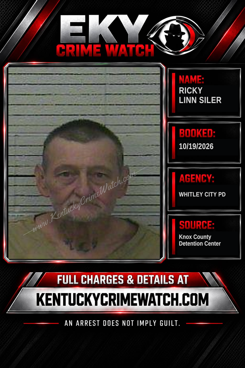 RICKY LINN SILER booking report card