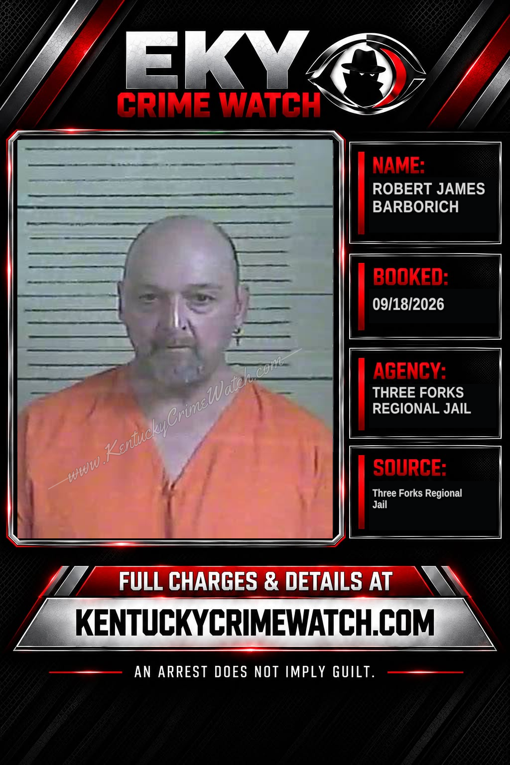 Robert James Barborich booking image
