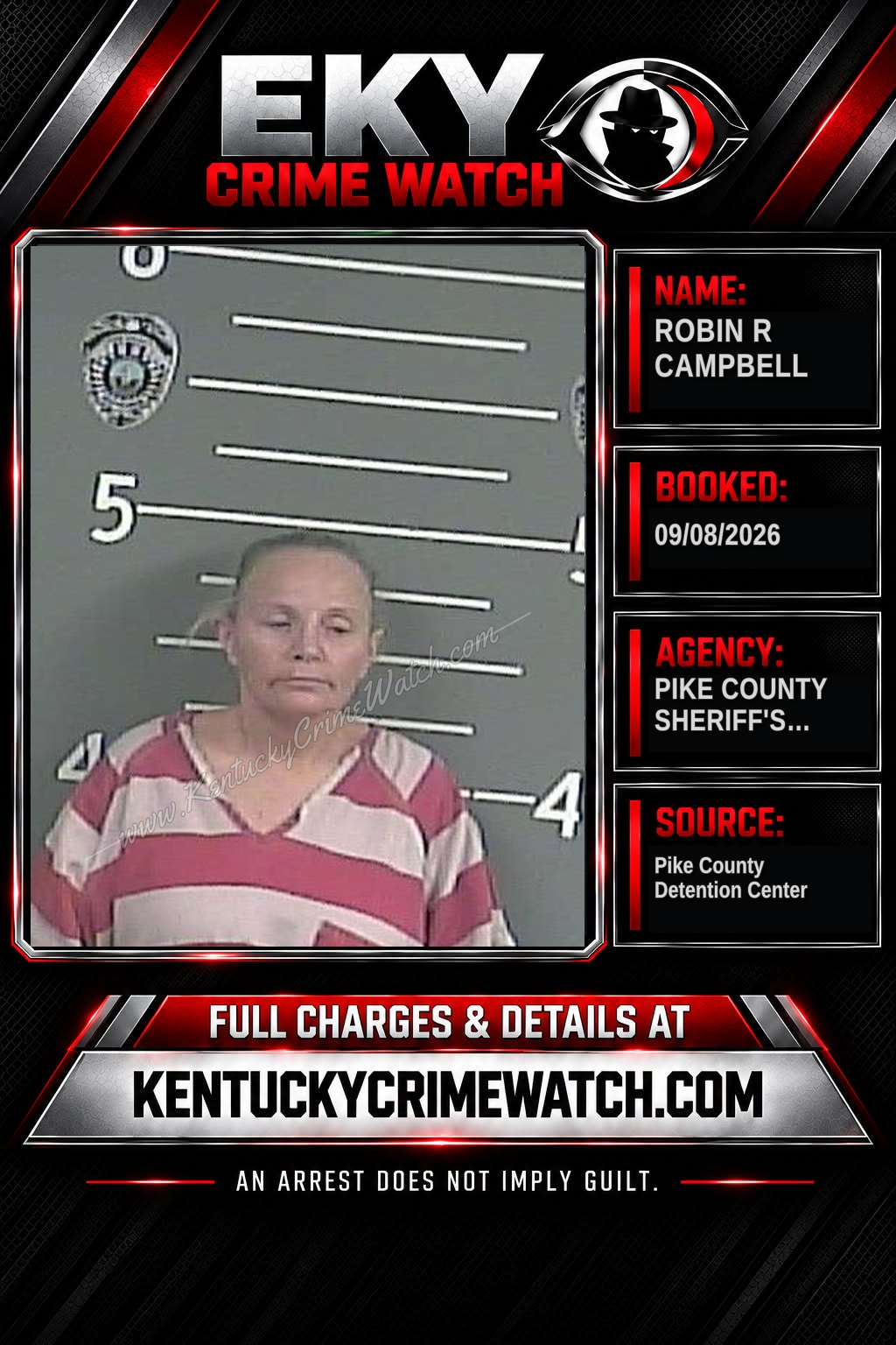 ROBIN R CAMPBELL booking report card