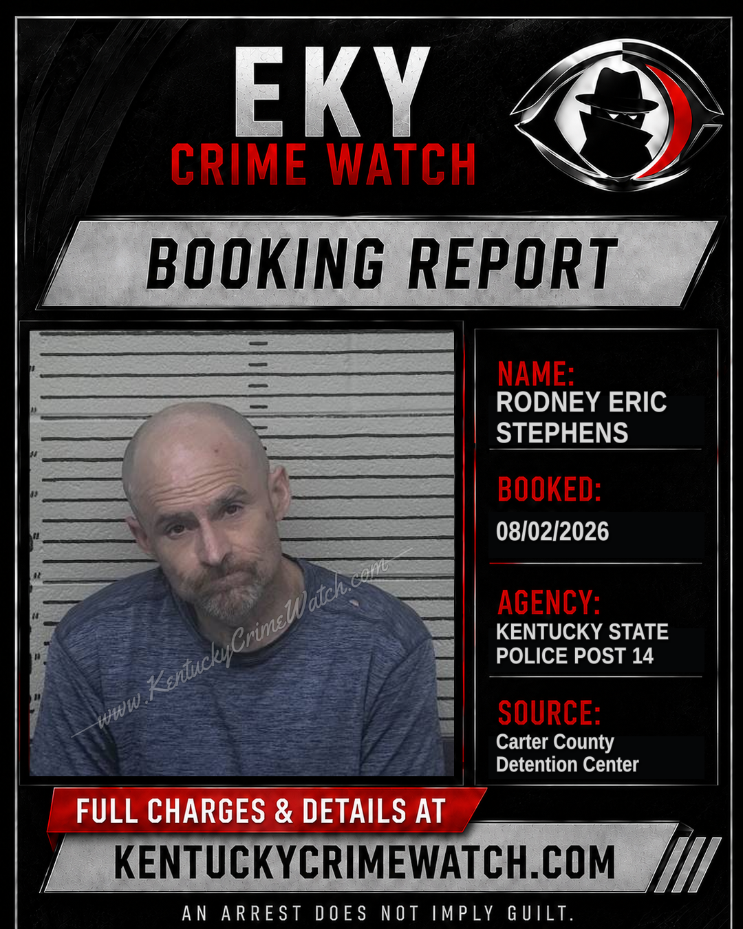 RODNEY ERIC STEPHENS booking report card