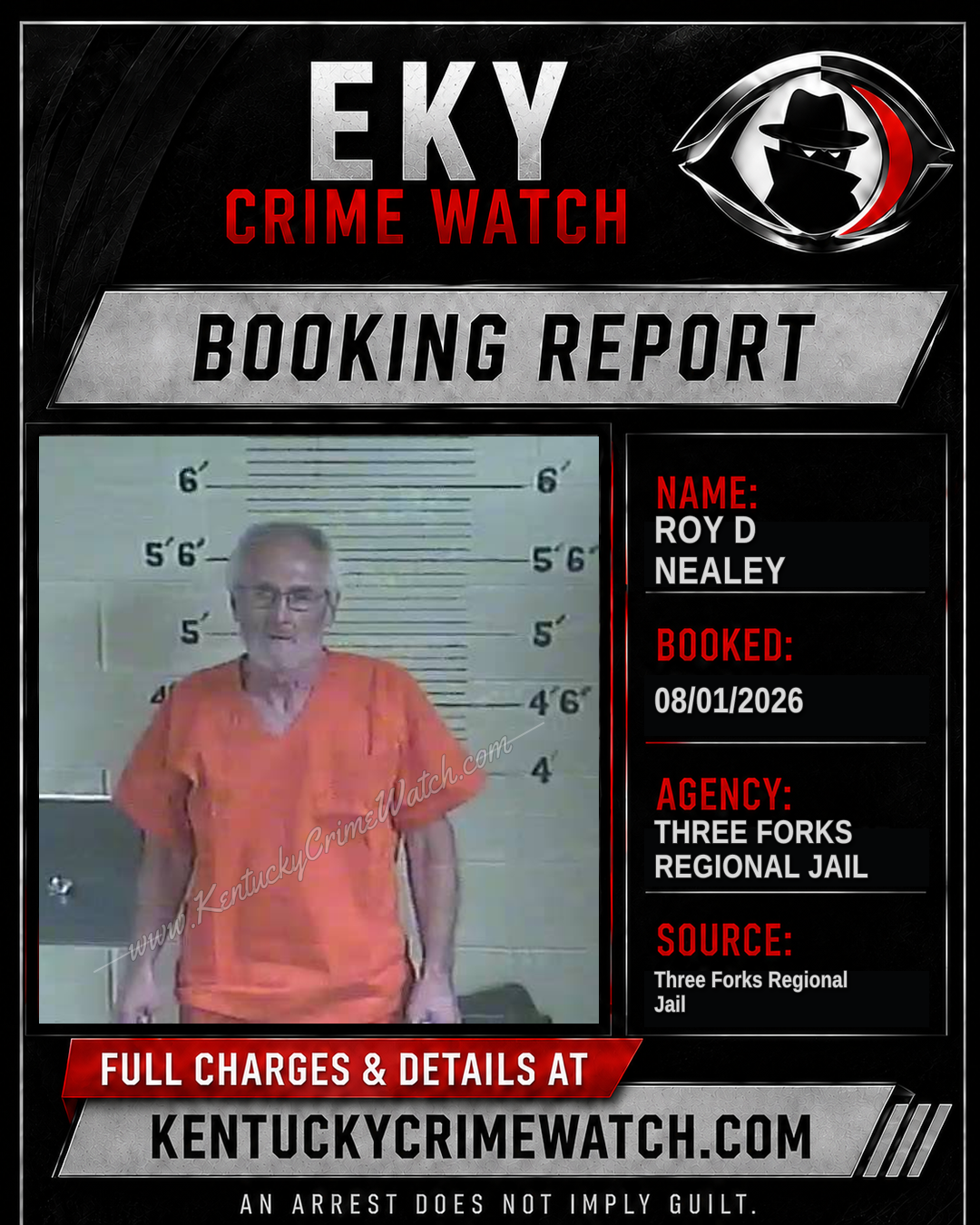 Roy D Nealey booking report card