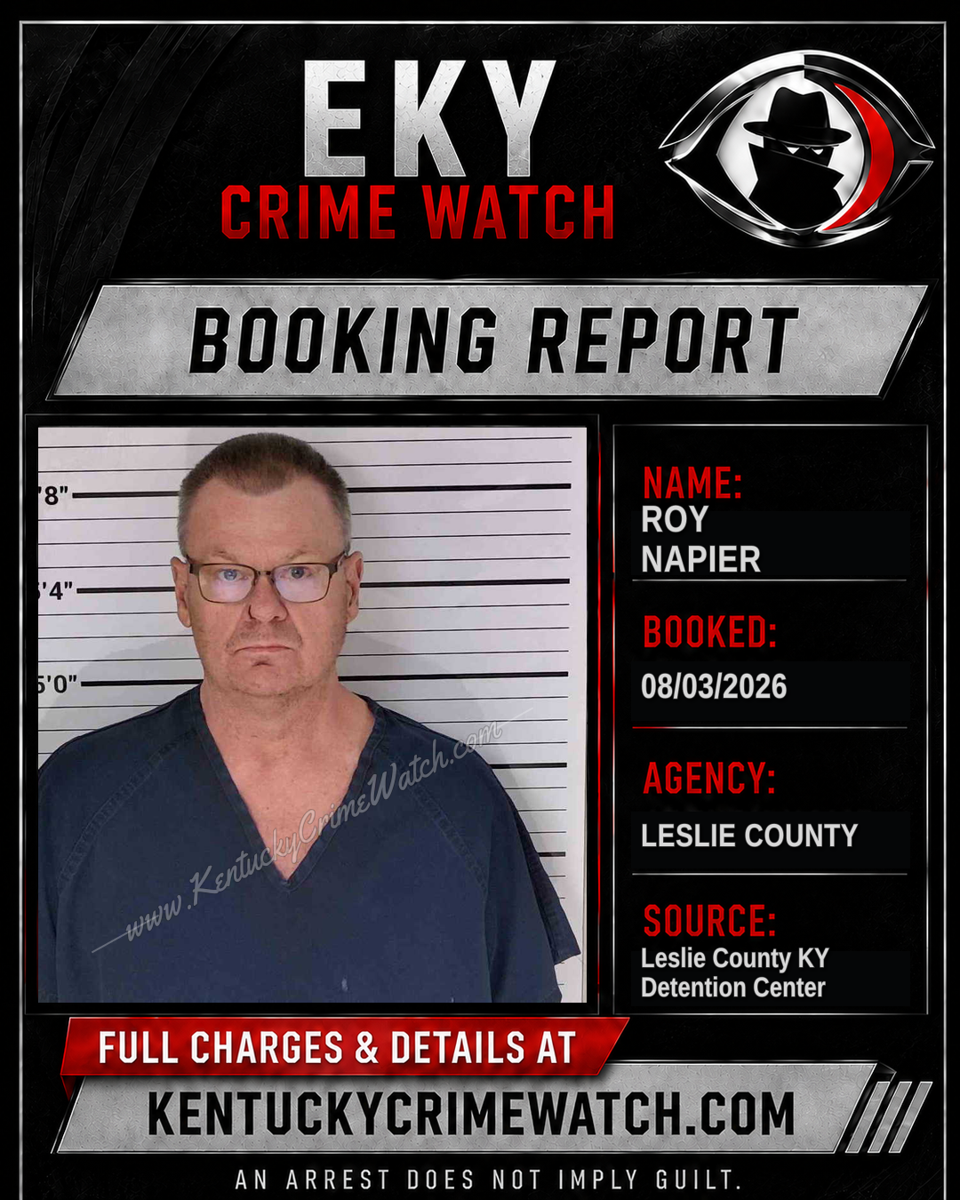 ROY NAPIER booking report card