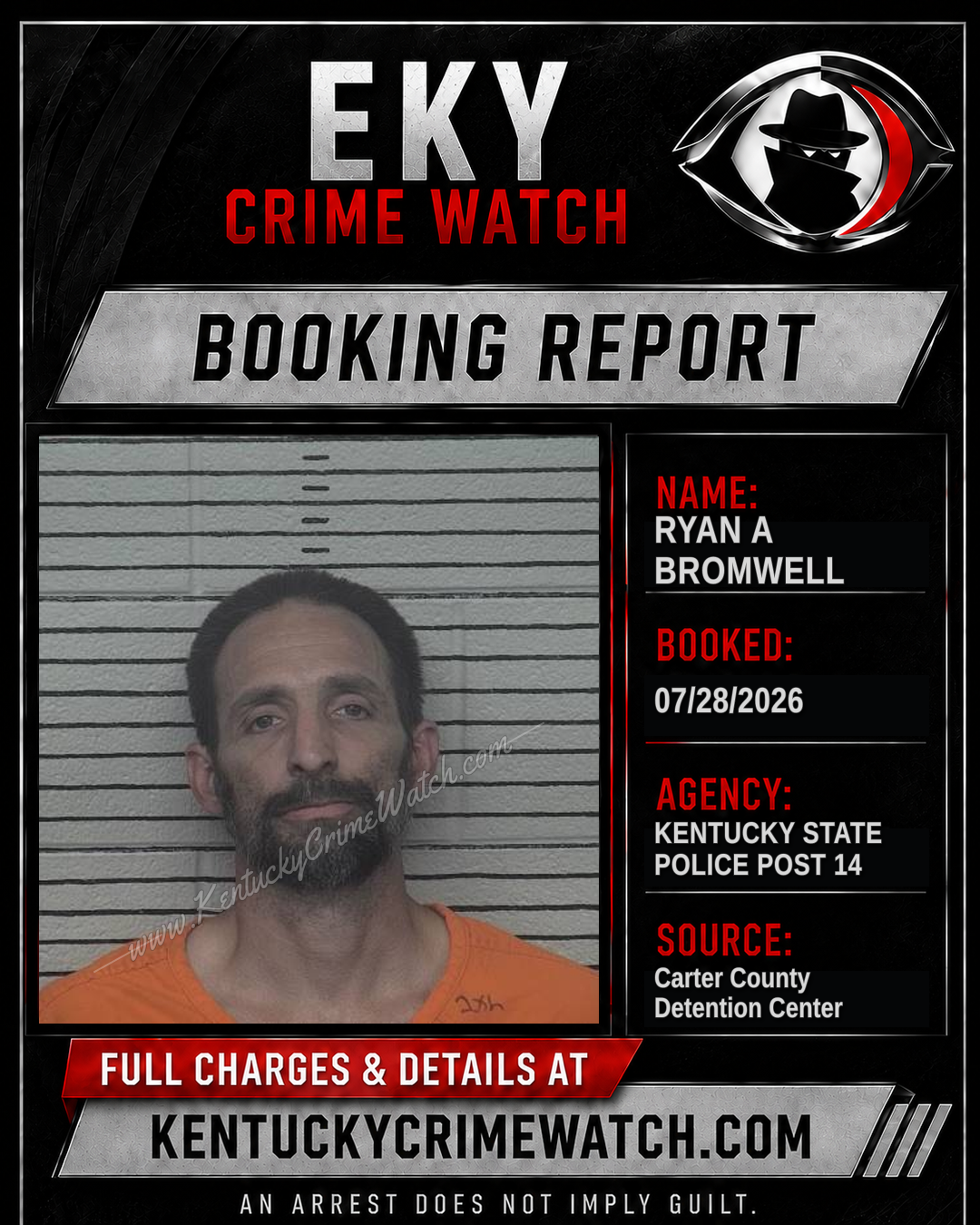 RYAN A BROMWELL booking image