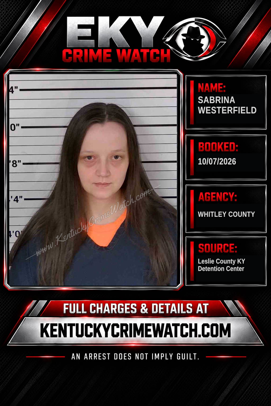 SABRINA WESTERFIELD booking report card