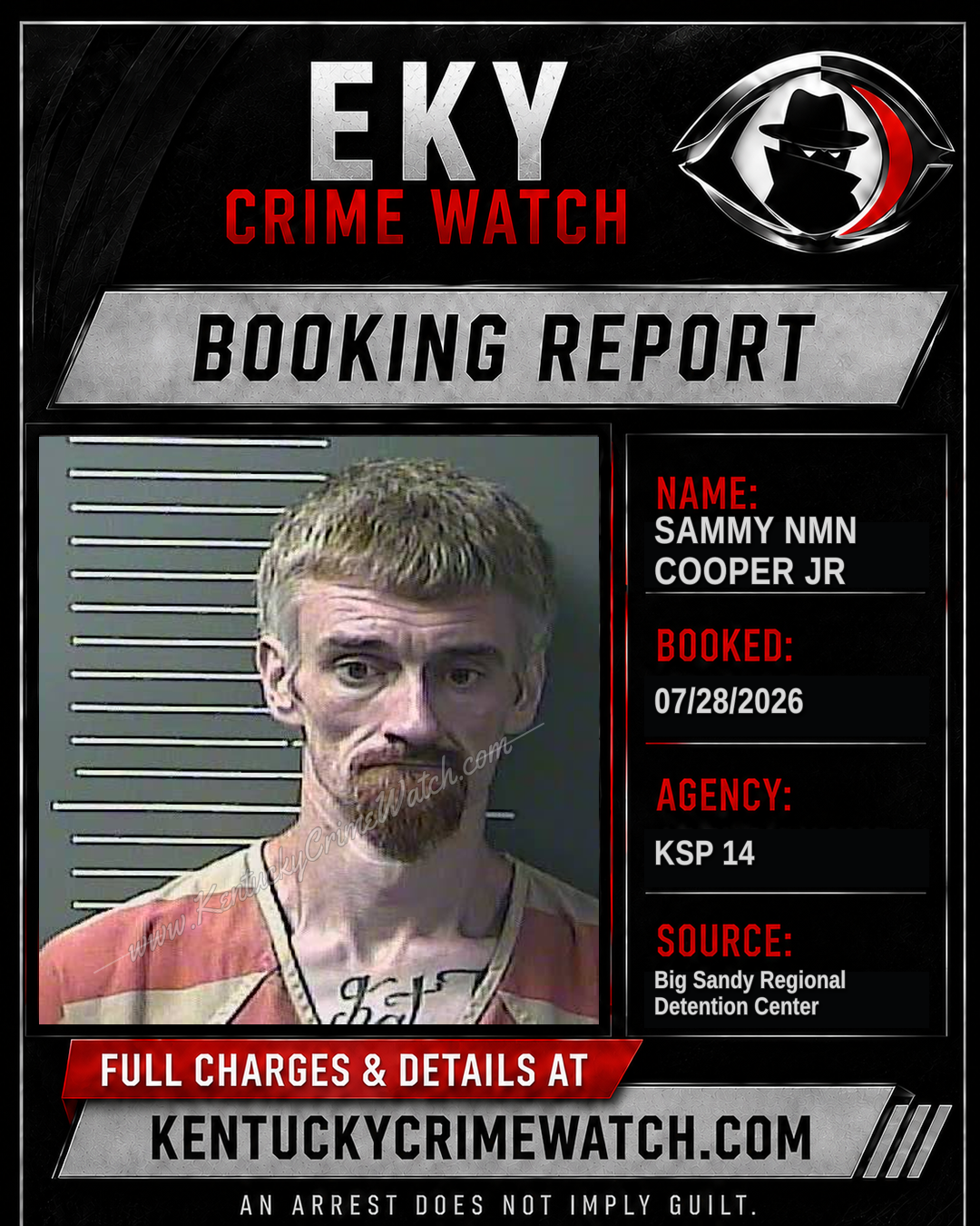 SAMMY NMN COOPER JR booking report card