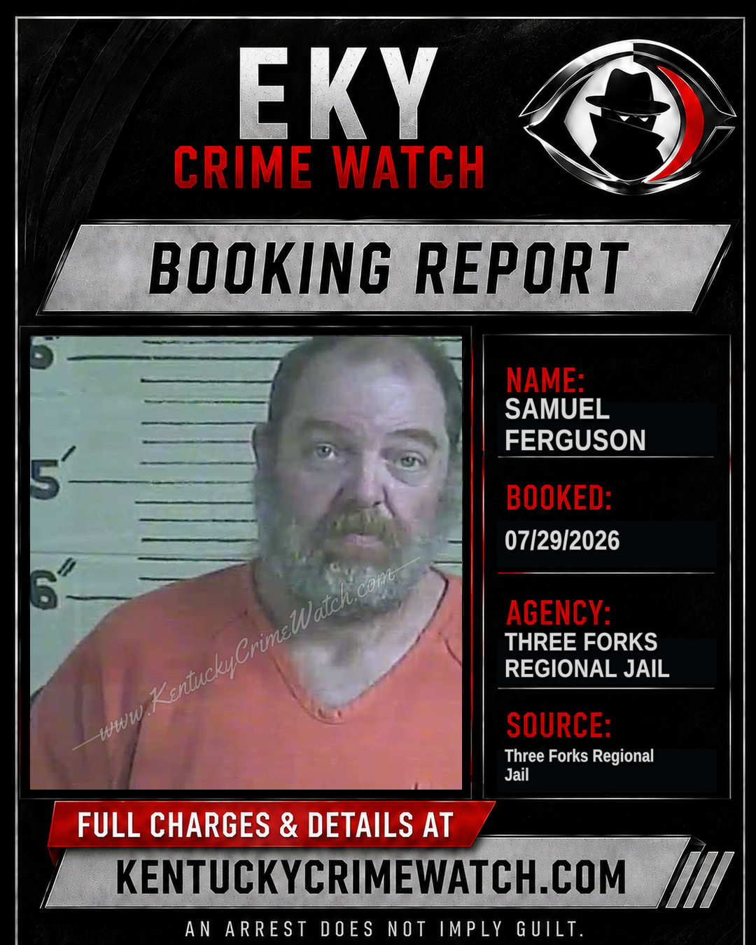 Samuel Ferguson booking report card