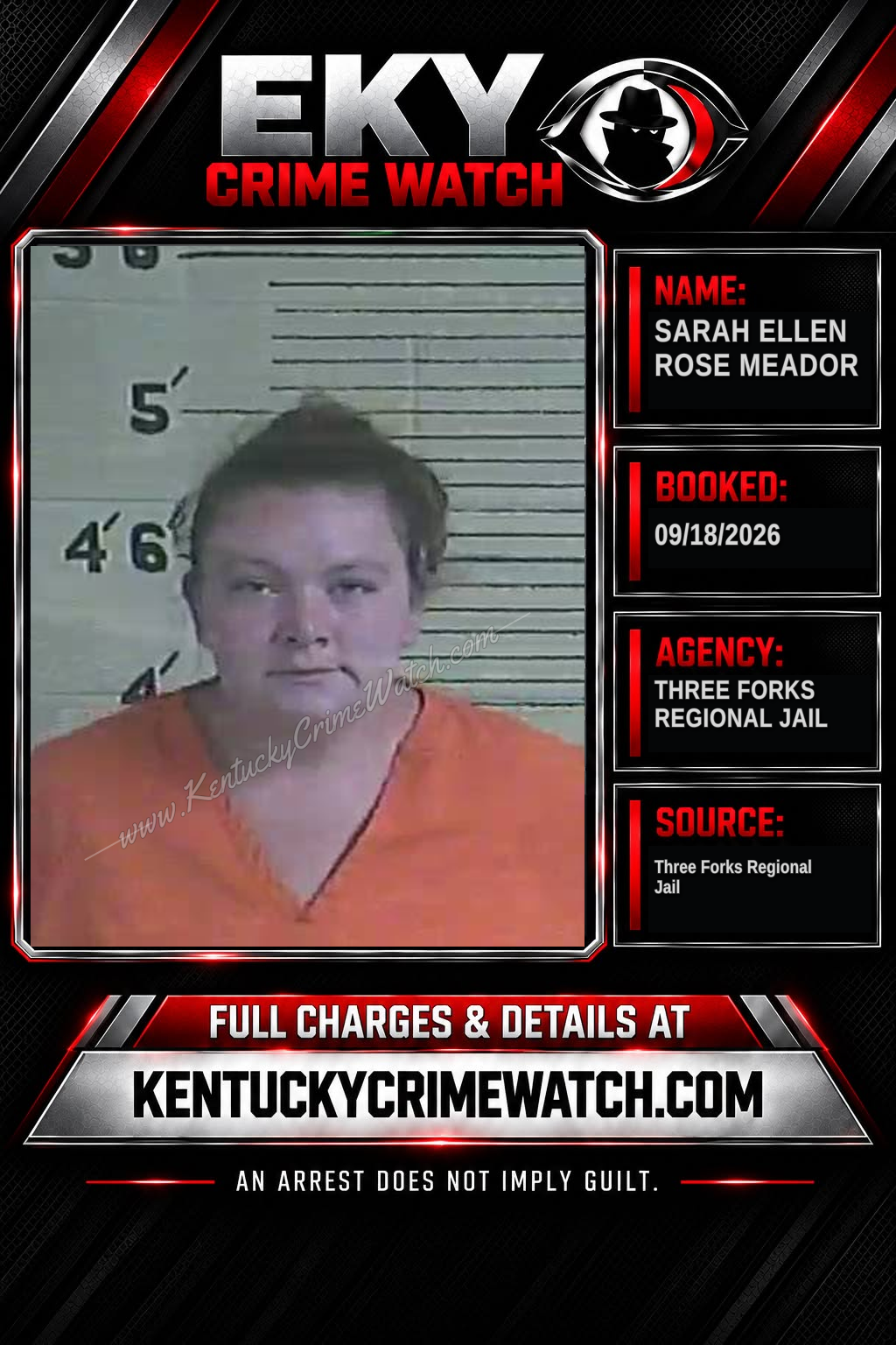 Sarah Ellen Rose Meador booking image
