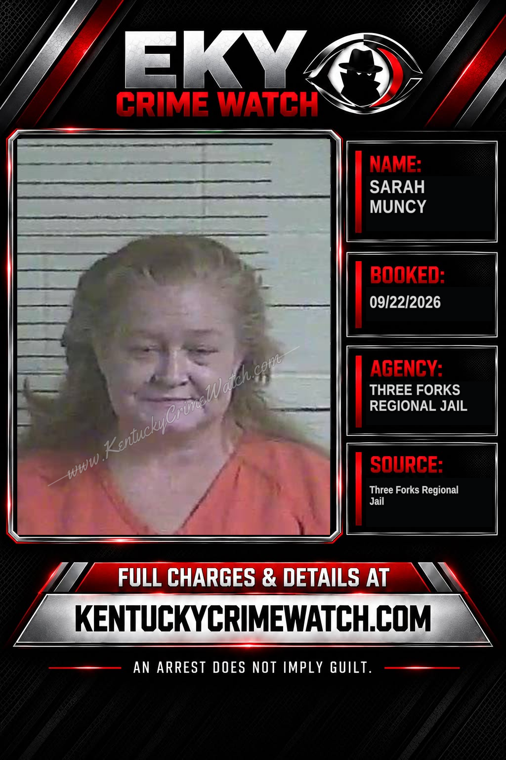 Sarah Muncy booking image
