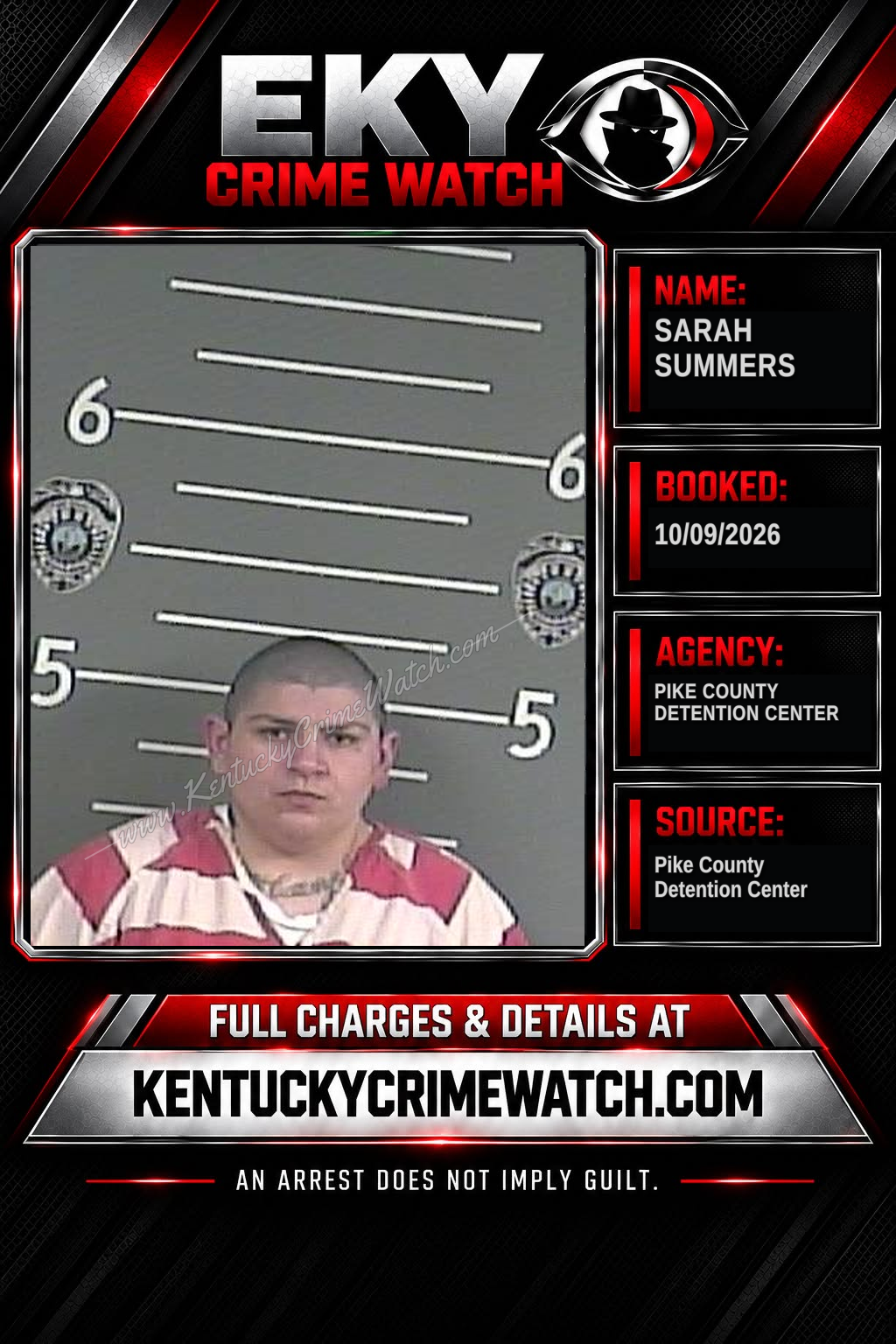 SARAH SUMMERS booking report card