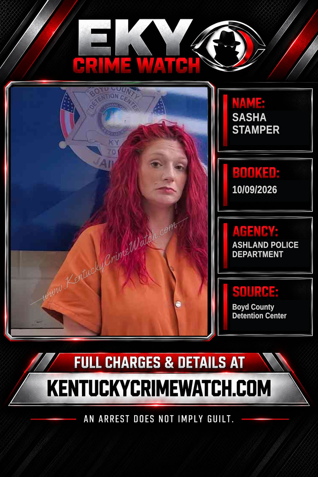 SASHA STAMPER booking report card