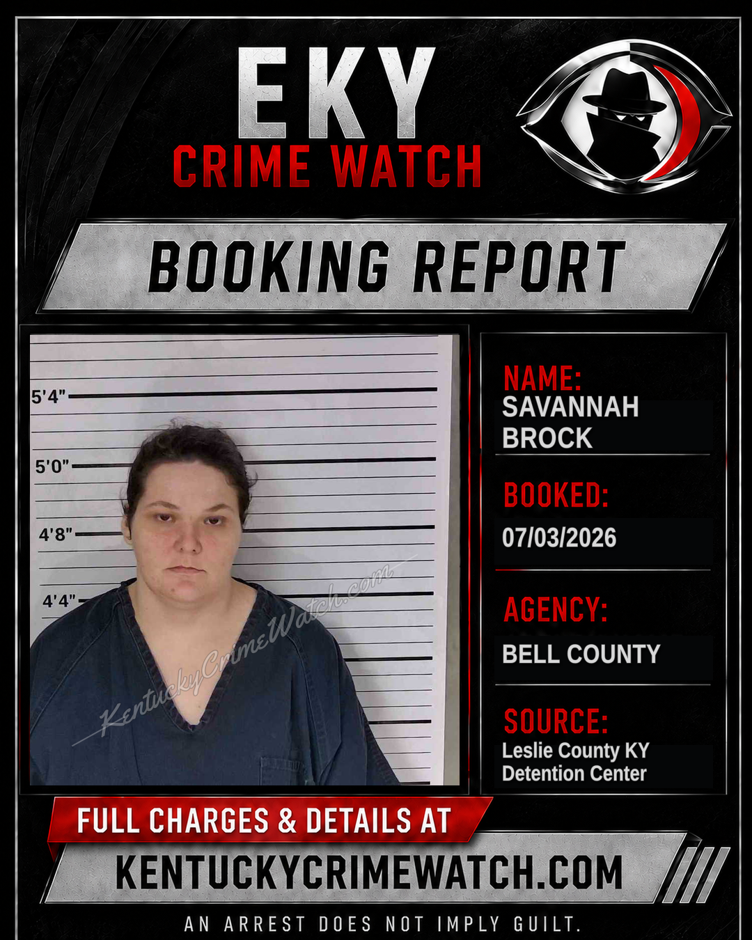 SAVANNAH BROCK booking image