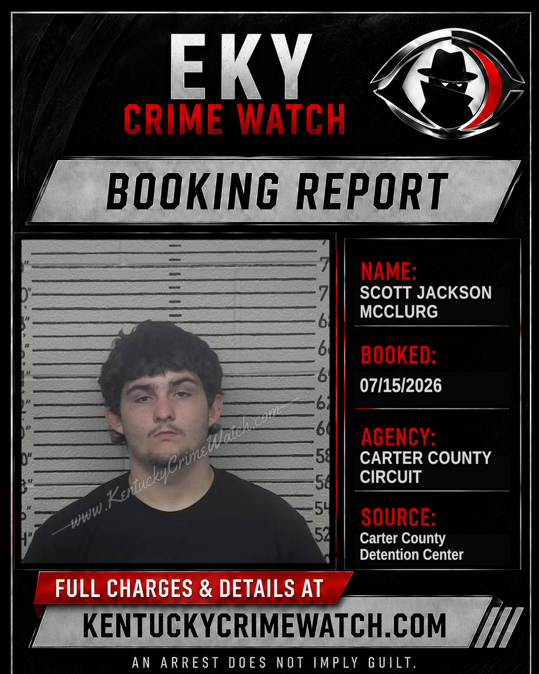 SCOTT JACKSON MCCLURG booking report card
