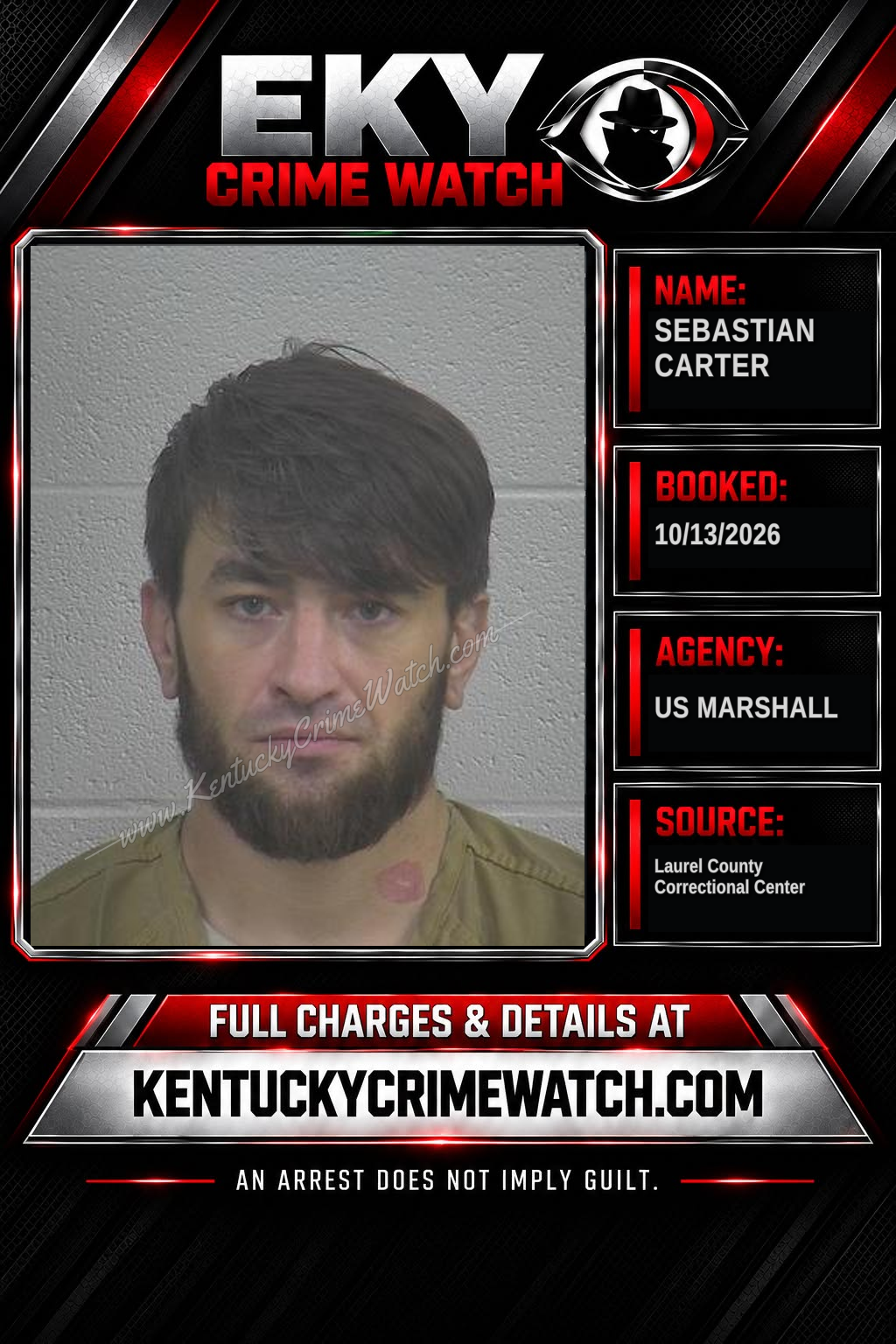 SEBASTIAN CARTER booking report card
