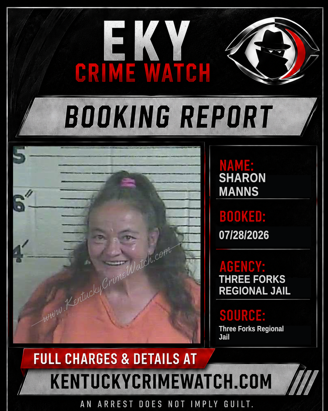 Sharon Manns booking report card