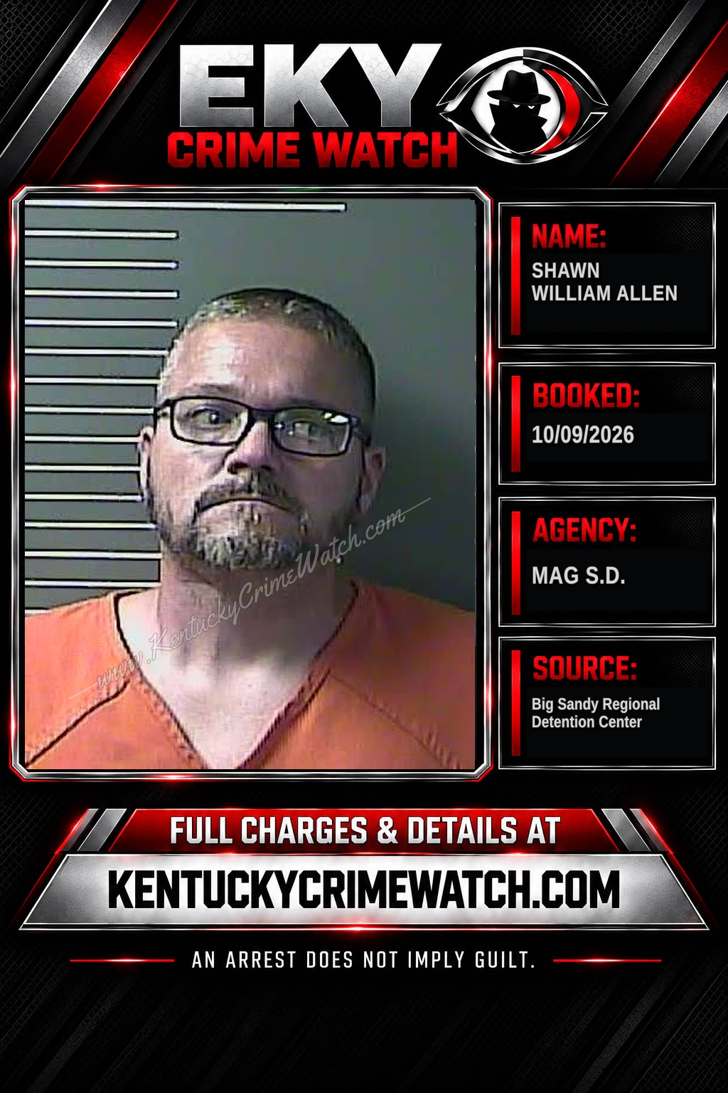 SHAWN WILLIAM ALLEN booking report card