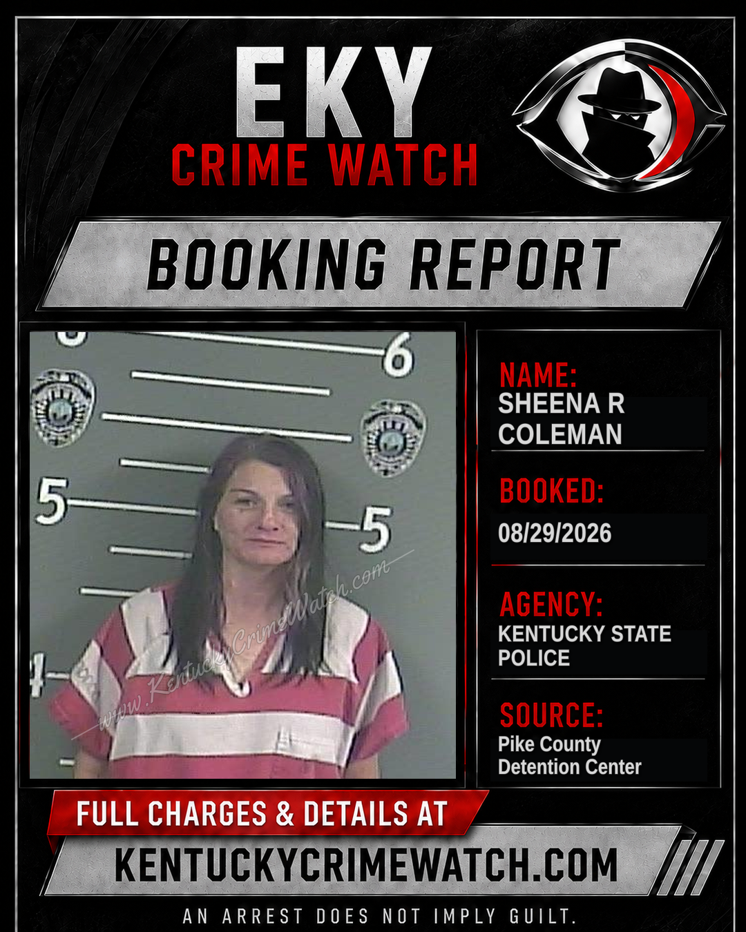 SHEENA R COLEMAN booking report card