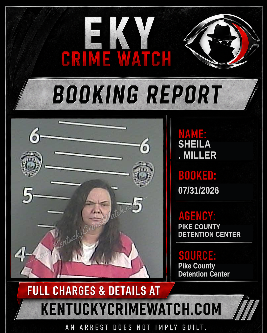 SHEILA . MILLER booking report card