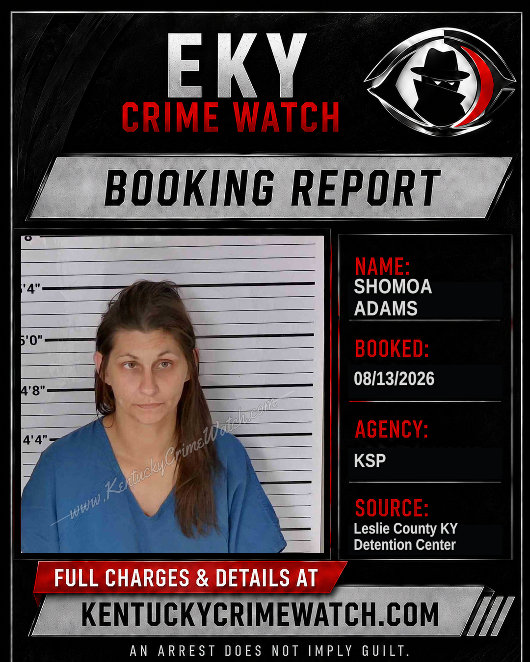 SHOMOA ADAMS booking report card