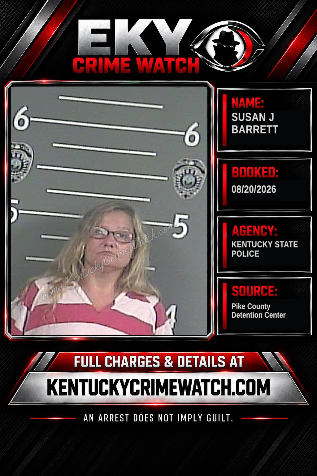 SUSAN J BARRETT booking image