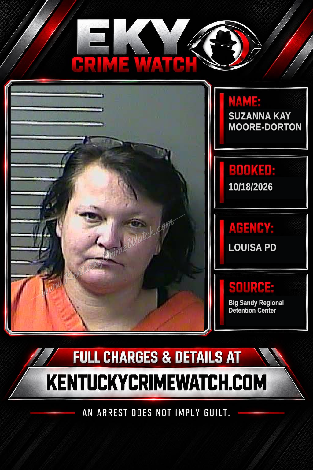 SUZANNA KAY MOORE-DORTON booking report card