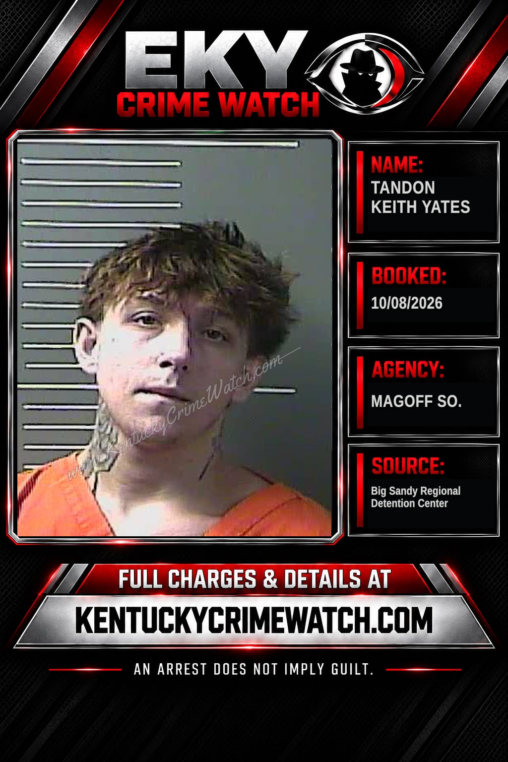 TANDON KEITH YATES booking report card