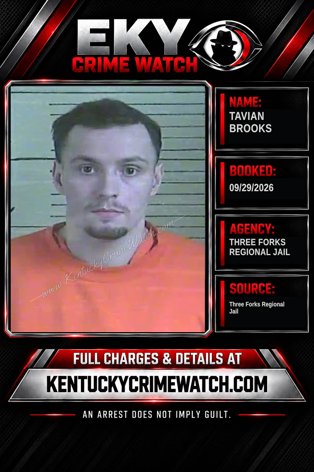 Tavian Brooks booking report card