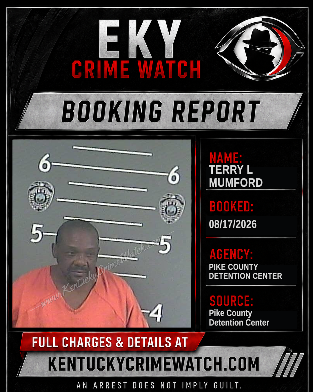 TERRY L MUMFORD booking report card