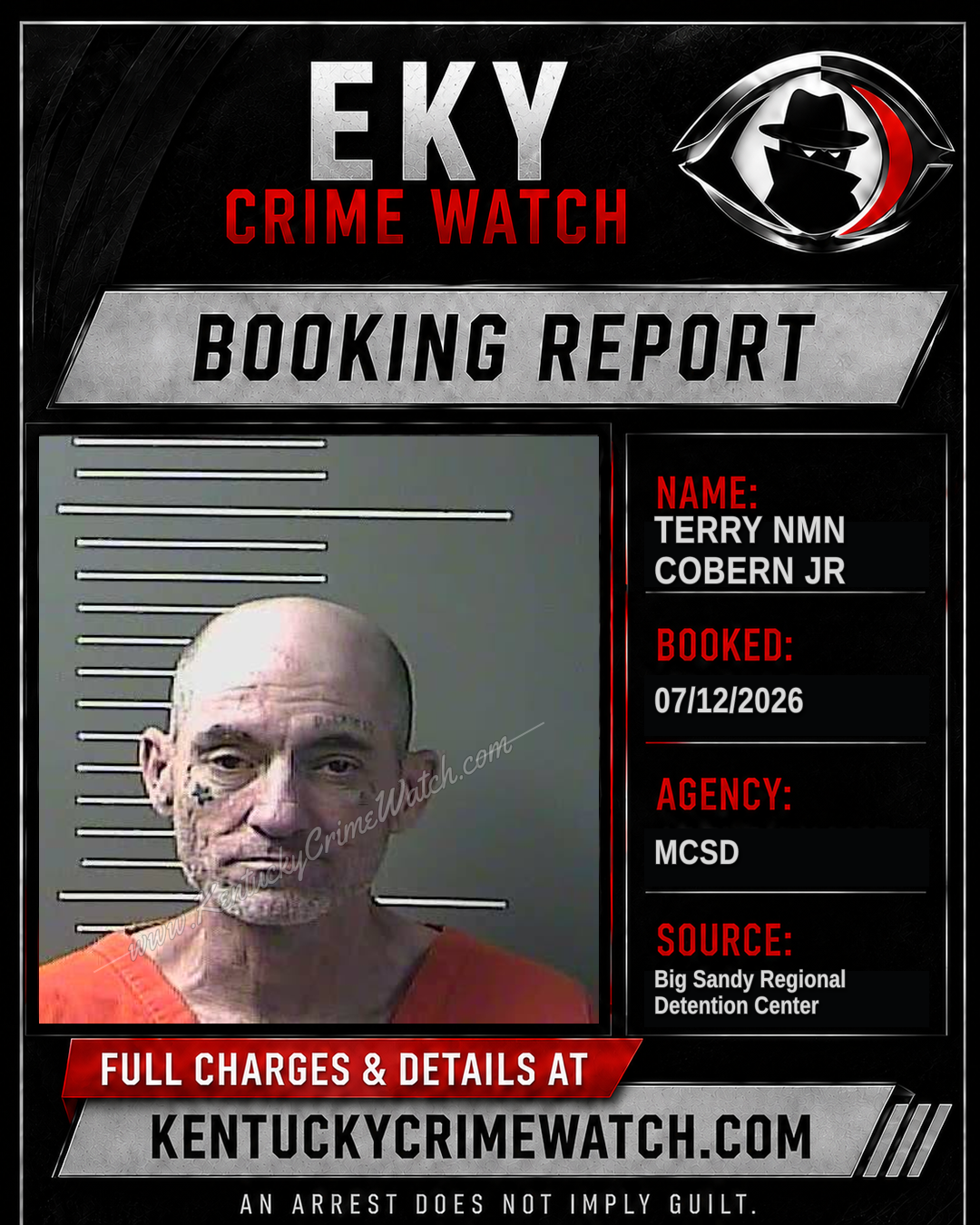 TERRY NMN COBERN JR booking report card