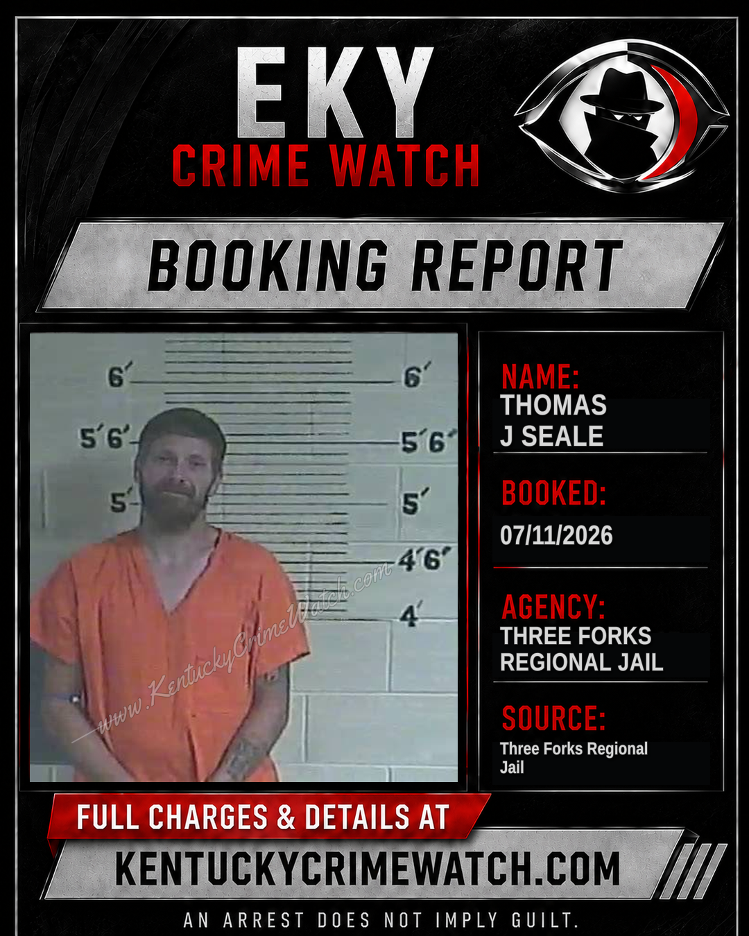 Thomas J Seale booking report card