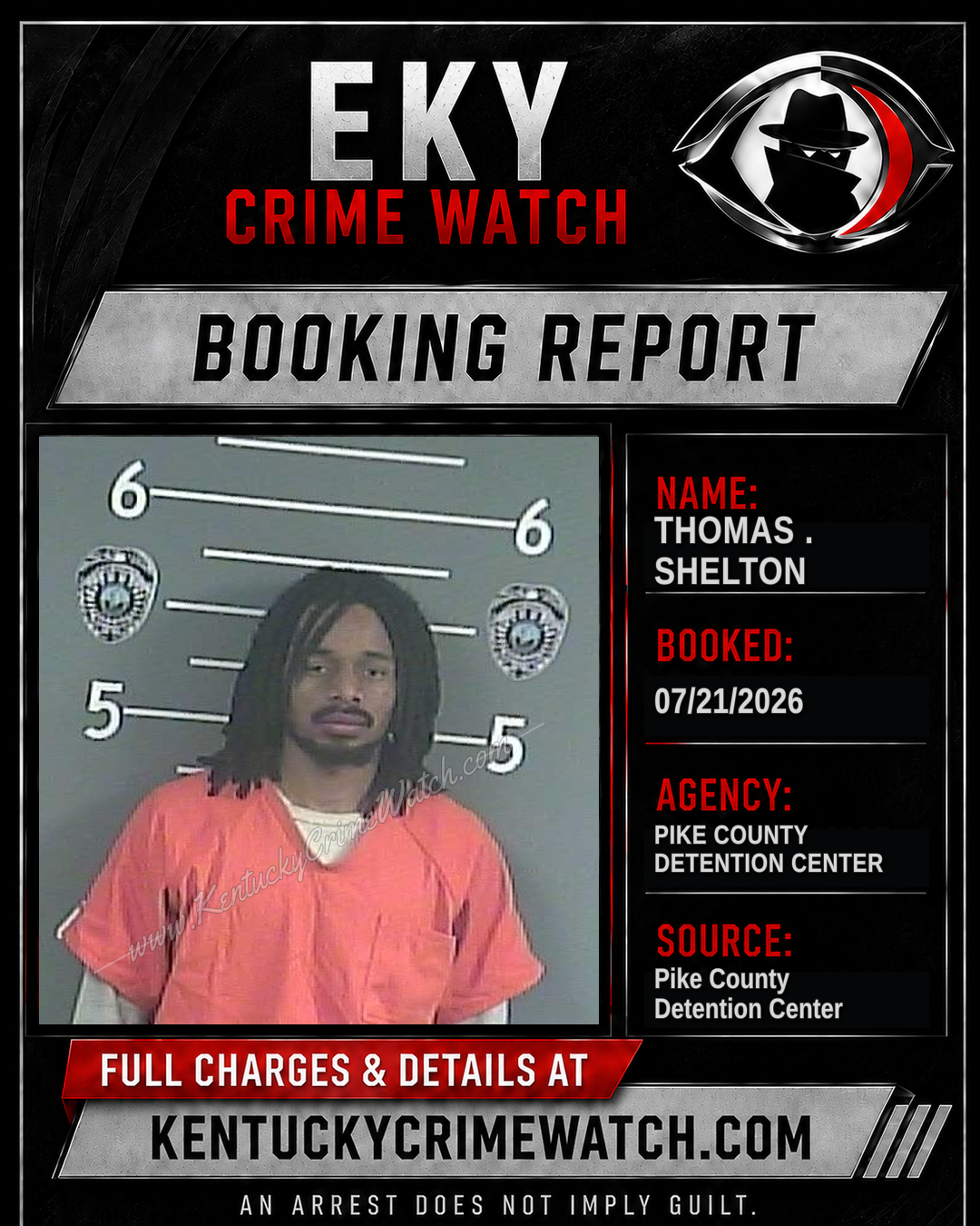 THOMAS . SHELTON booking report card